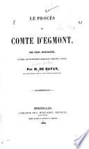 Le procès du Comte d'Egmont