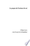 Le propre de l'écriture de soi