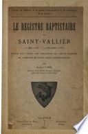 Le registre baptistaire de Saint-Vallier