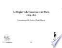 Le registre du Consistoire de Paris