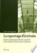 Le reportage d'écrivain