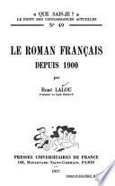 Le roman français depuis 1900