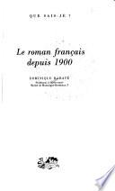 Le roman français depuis 1900