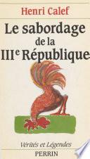 Le Sabordage de la IIIe République