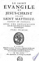 LE SAINT EVANGILE DE JESUS-CHRIST SELON SAINT MATTHIEU