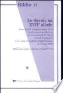 Le Savoir Au XVIIe Siècle