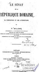 Le Sénat de la République romaine