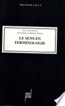 Le sens en terminologie