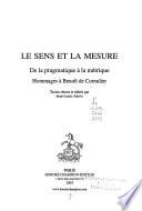 Le sens et la mesure