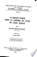 Le service public dans la théorie de l'État de Léon Duguit