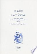 Le signe et la consigne