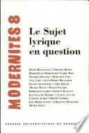 Le sujet lyrique en question