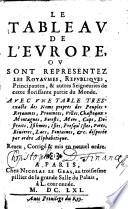 Le tableau de l'Europe