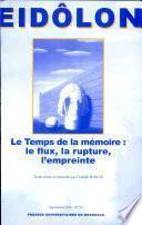 Le temps de la mémoire