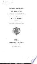 Le texte originaire du Yih-King