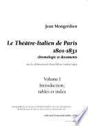 Le Théâtre-Italien de Paris 1801-1831