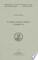 Le théâtre religieux médiéval en langue d'oc