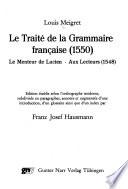 Le traité de la grammaire française (1550)