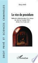 Le vice de procédure