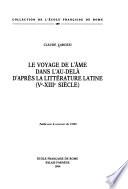 Le voyage de l'âme dans l'au-delà, d'après la littérature latine