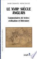 Le XVIIIe siècle anglais