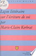 Leçon littéraire sur l'écriture de soi