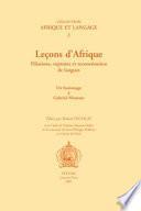 Leçons d'Afrique