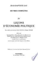 Leçons d'économie politique
