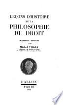 Leçons d'histoire de la philosophie du droit