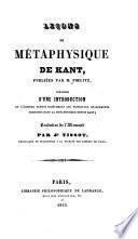 Leçons de métaphysique de Kant