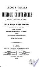 Lecons orales de clinique chirurgicale