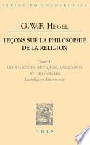 Leçons sur la philosophie de la religion