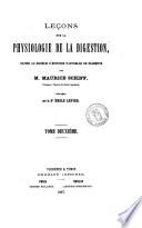 Lecons sur la physiologie de la digestion faites au Museum d'histoire naturelle de Florence Maurice Schiff