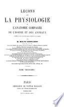 Leçons sur la physiologie et l'anatomie comparée de l'homme et des animaux