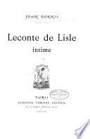 Leconte de Lisle intime