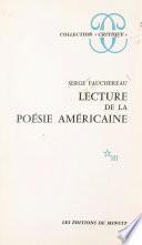 Lecture de la poésie américaine