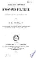 Lectures choisies d'économie politique