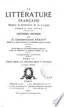 Lectures choisies de littérature française depuis la formation de la langue jusqu'à la Révolution