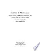 Lectures de Montesquieu
