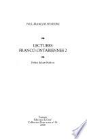 Lectures franco-ontariennes 2