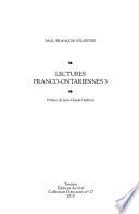 Lectures franco-ontariennes