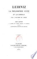 Leibniz la philosophie juive et la cabale par A. Foucher de Careil