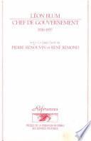 Léon Blum, chef de gouvernement, 1936-1937