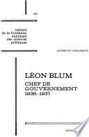 Léon Blum, chef de gouvernement, 1936-1937