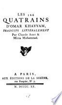 Les 144 quatrains d'Omar Khayyam