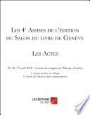 Les 4e Assises de l'édition du Salon du livre de Genève - Les Actes