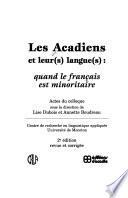 Les Acadiens et leur(s) langue(s)