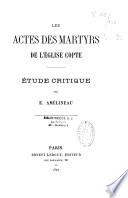 Les actes des martyrs de l'église copte