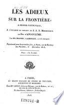 Les adieux sur la frontiere, a proposvaudeville