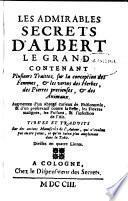 Les admirables secrets d'Albert le Grand